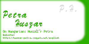 petra huszar business card